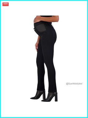 Maternity Straight Leg Jeans Under Belly High Waist Pregnancy Pants